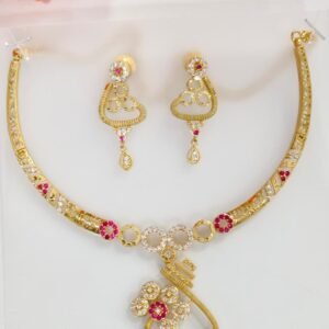 Article No BS01GG71B One Gram Gold Forming Jewellery Necklace at Bharat Sourcings