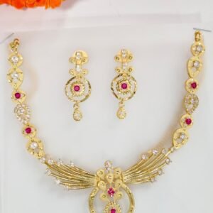 Article No BS01GG71 One Gram Gold Forming Jewellery Necklace at Bharat Sourcings