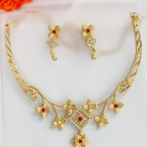 Article No BS01GG71C One Gram Gold Forming Jewellery Necklace at Bharat Sourcings